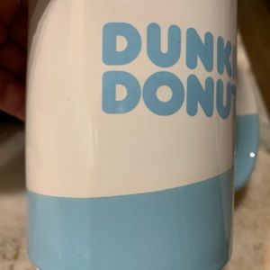 🩵 Dunkin' Donuts 2017 Light Blue White Wave 16 oz Coffee Cup Mug Ceramic